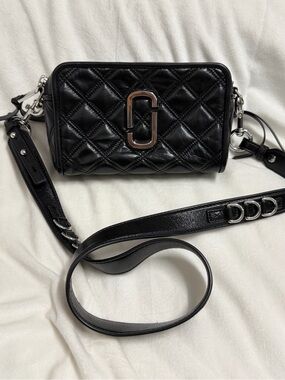 Marc Jacobs Black Quilted Softshot 21 Silver Hardware